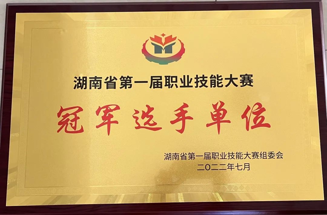 MK体育·(国际)官方网站荣获湖南省第一届职业技能大赛冠军选手单位荣誉称号