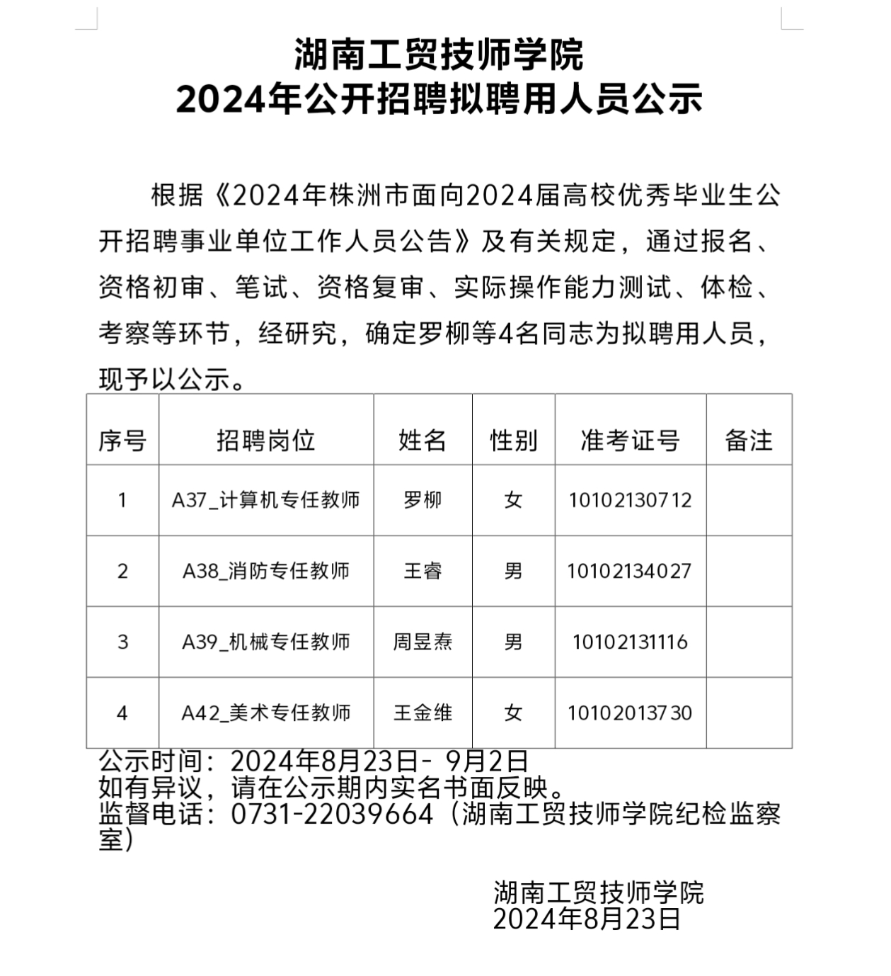 MK体育·(国际)官方网站2024年公开招聘拟聘用人员公示